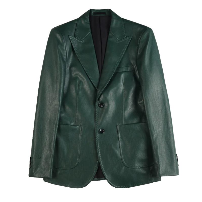 Telly Upcycled Leather Blazer  |  Womens Jackets & Blazers Clothing FOREST GREEN