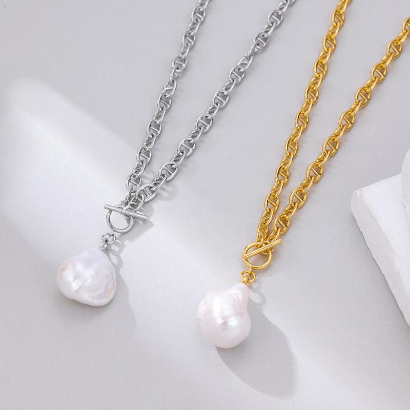 Tender Pearl Toggle Necklace, White  |  Womens Necklaces Jewelry Necklaces