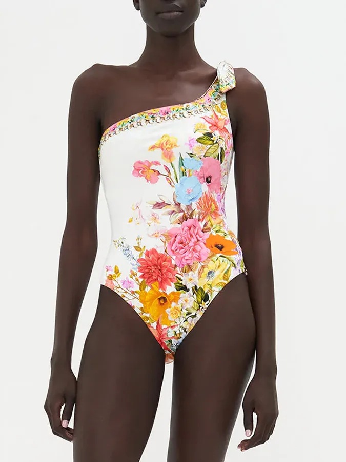 The Flower Child Society Asymmetric One-Piece Swimsuit  |  Womens Swimwear & Coverups Clothing Swimwear & Coverups