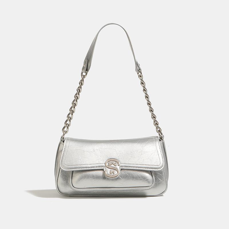 The Metallic Leather Clover Shoulder Bag  |  Womens Shoulder Bags Handbags Shoulder Bags