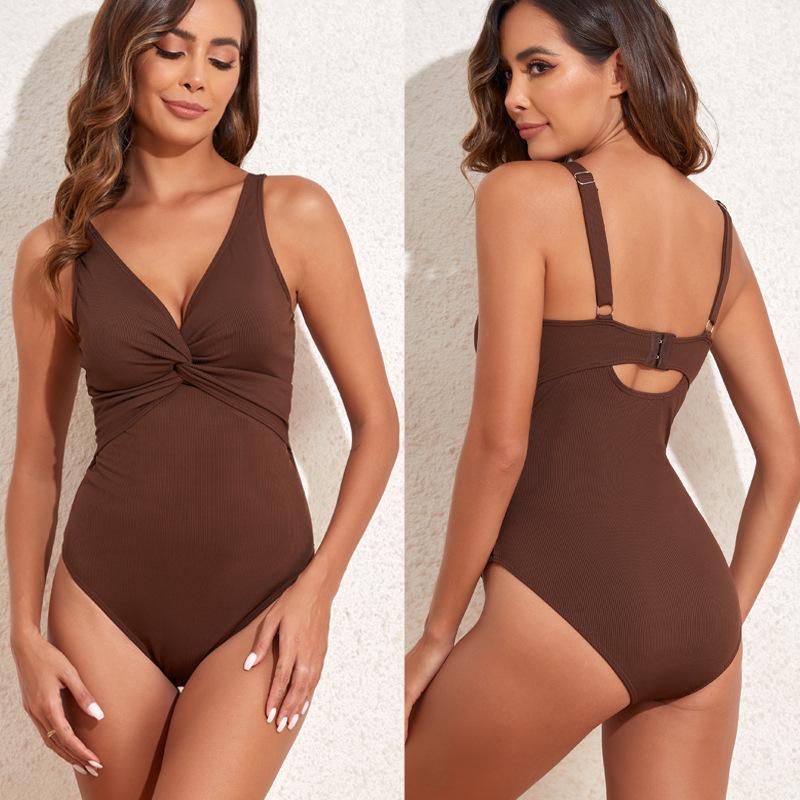 Twist-Front Underwire One-Piece Swimsuit  |  Womens Swimwear & Coverups Clothing BLACK