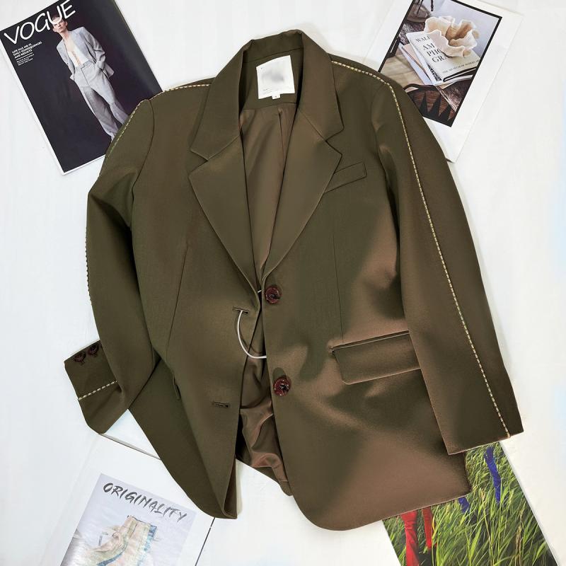 Two-Button Twill Blazer  |  Womens Tailored Suiting Clothing OLIVE