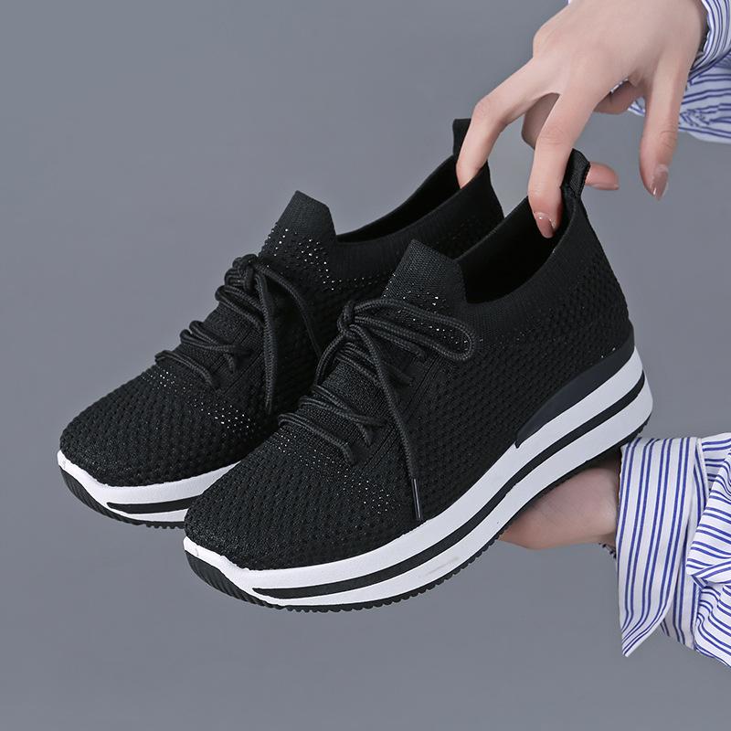 Veles Knit Pearly Lace-Up Sneakers  |  Womens Sneakers Shoes BLACK MULTI