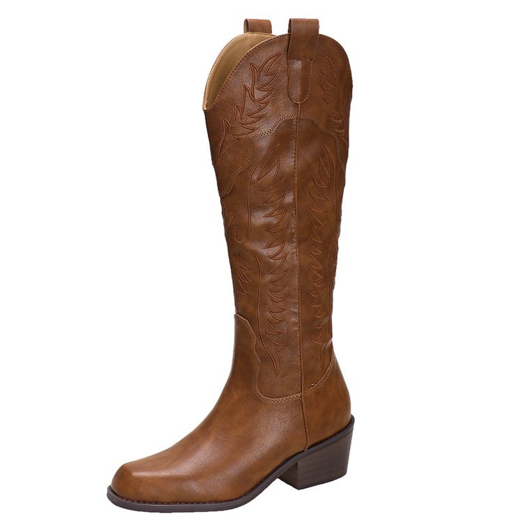 Wish Star Knee High Leather Cowboy Boots  |  Womens Boots Boots Boots