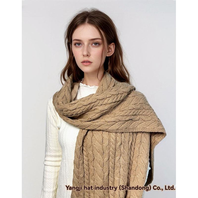 Wrap W/ Cable Knit Details  |  Womens Scarves & Wraps Accessories Camel