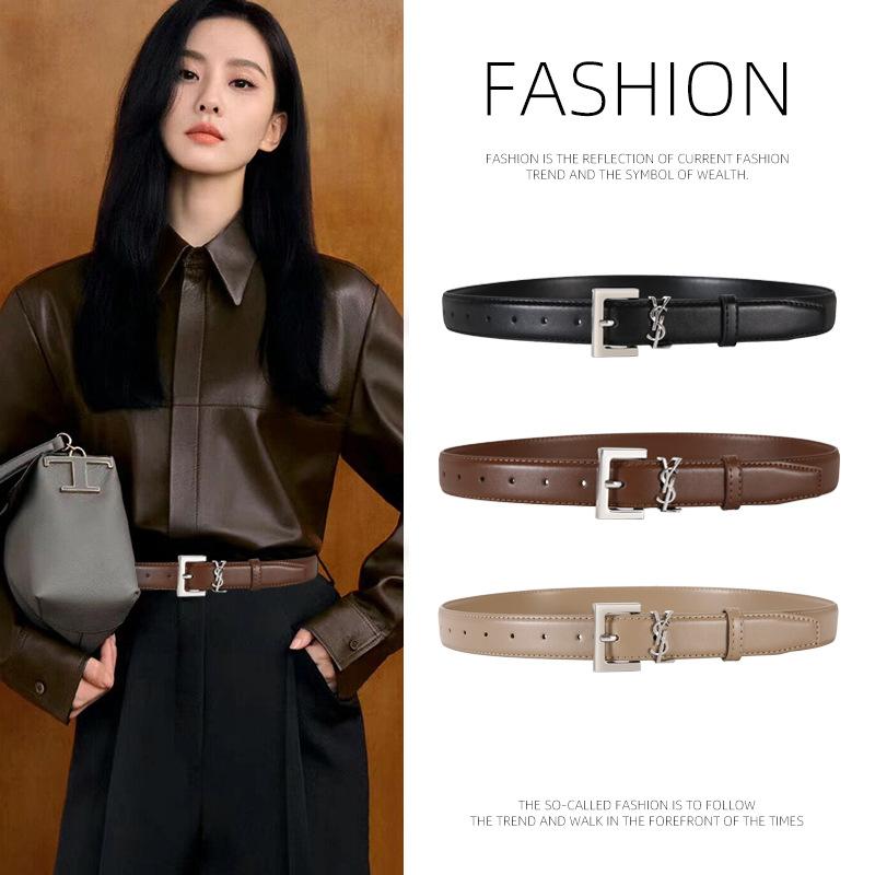 Ysl Cintura Box Leather Belt  |  Womens Belts Accessories Belts