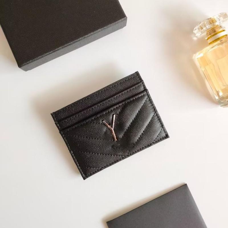 Ysl Monogram Card Case In Grained Leather  |  Womens Wallets & Card Cases Handbags BLACK