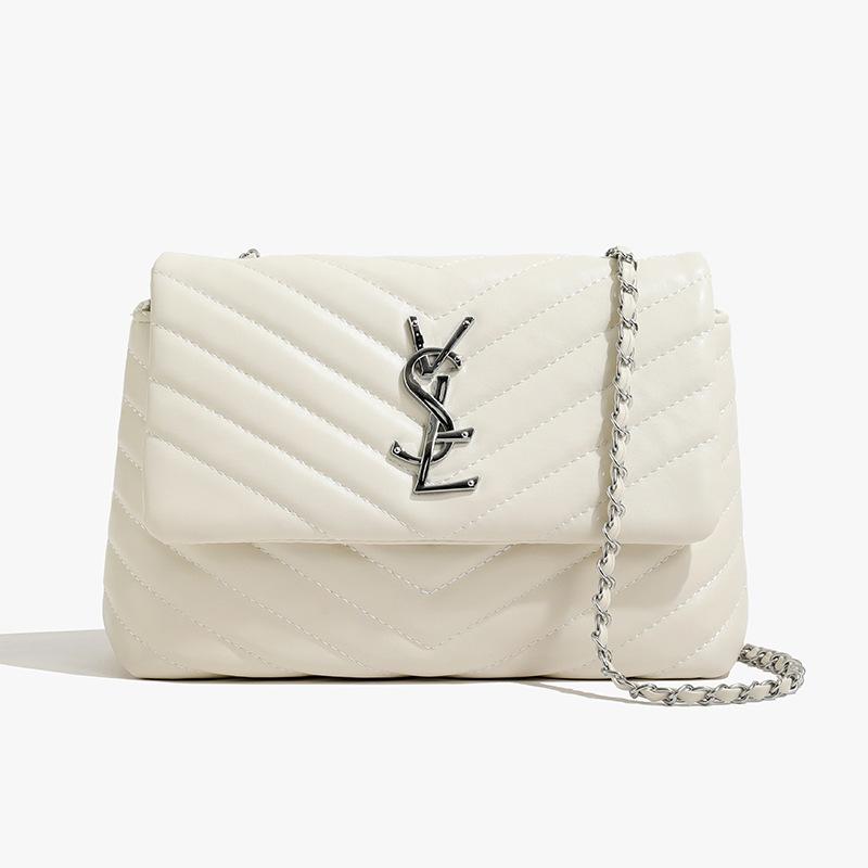 Ysl Monogram Large Wallet On Chain In Grained Leather  |  Womens Evening Bags Evening Bags BLACK