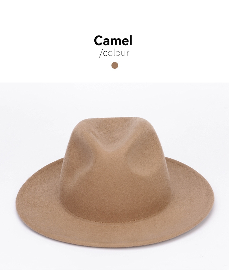 Zama Wool Wide Brim Fedora W/ Gold Logo Hardware  |  Womens Hats Accessories Camel