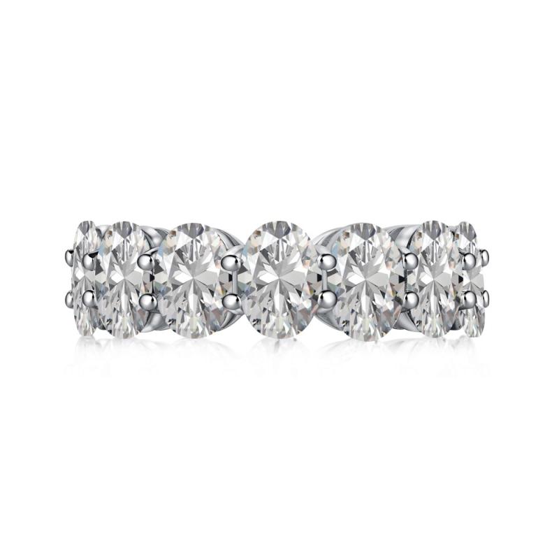 Platinum Round White Diamond Buttercup Band Ring, 3.50Tcw  |  Womens Rings Jewelry PLATINUM